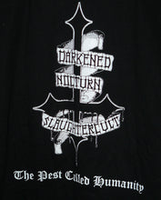 Load image into Gallery viewer, Darkened Nocturn Slaughtercult - Pest Called Humanity Tshirt
